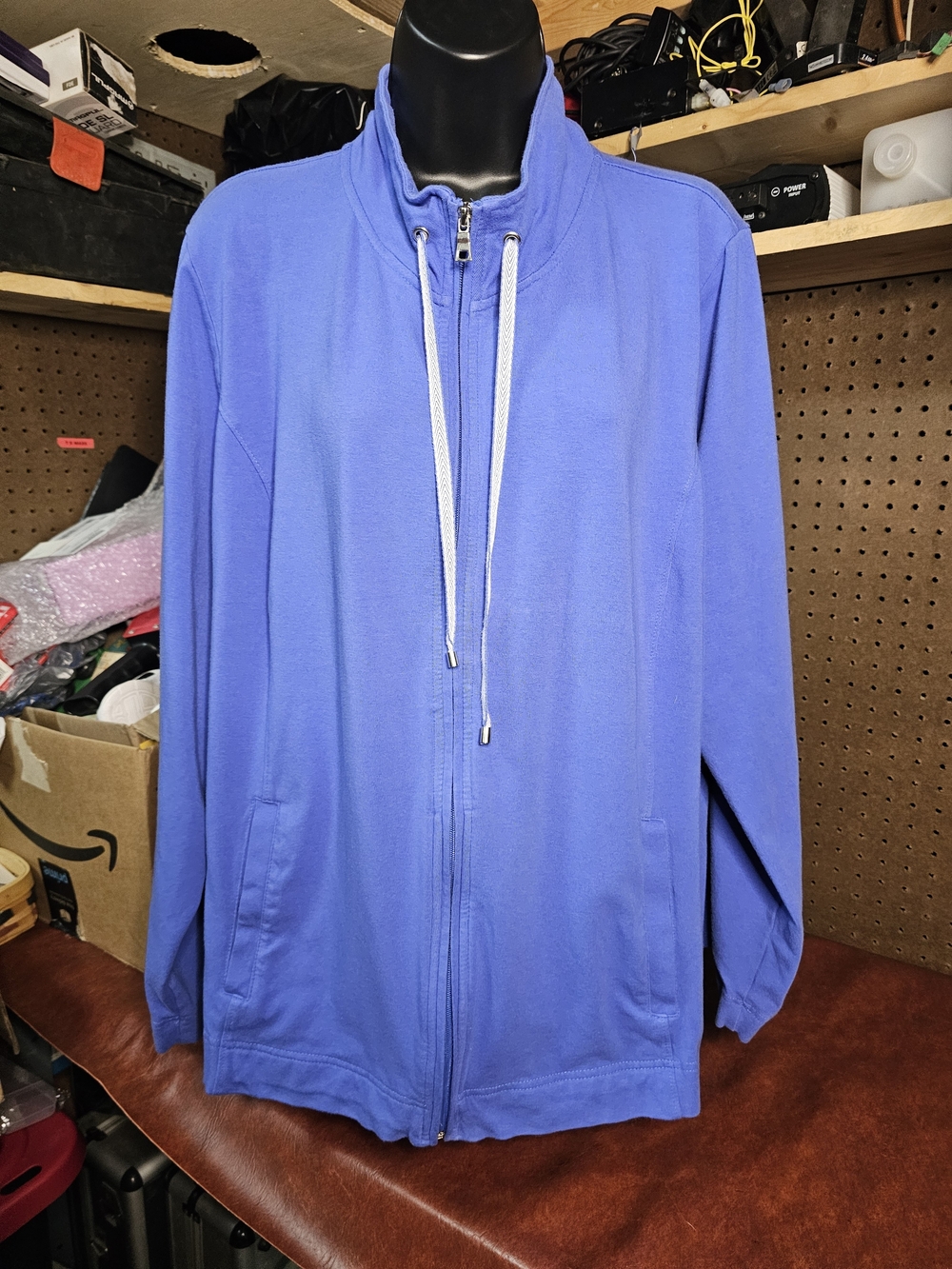 Croft & Barrow Women's Jacket 2X Blue Full Zip Pockets High Neck